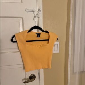 Bright Salmon Ribbed Crop Top